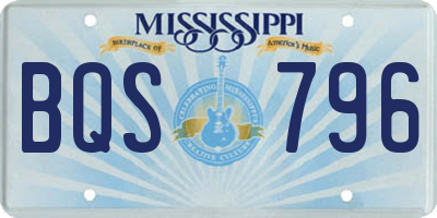 MS license plate BQS796