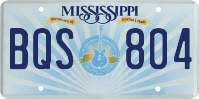 MS license plate BQS804