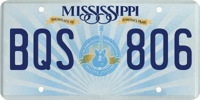 MS license plate BQS806