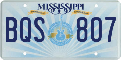 MS license plate BQS807