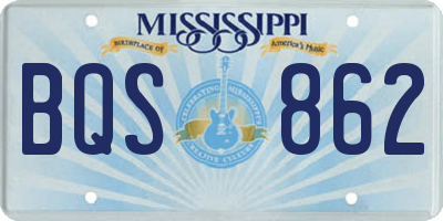 MS license plate BQS862