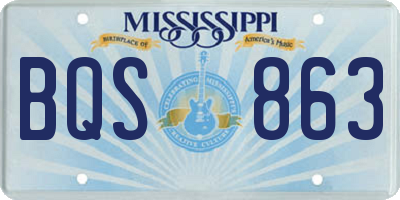 MS license plate BQS863