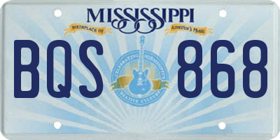 MS license plate BQS868