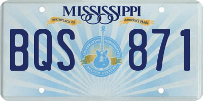MS license plate BQS871
