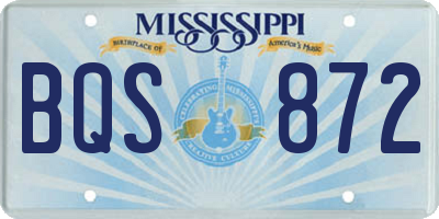 MS license plate BQS872