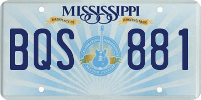 MS license plate BQS881