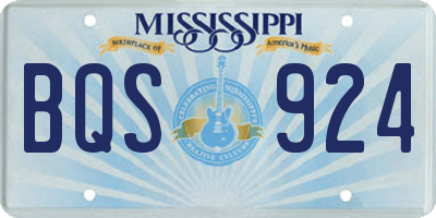 MS license plate BQS924