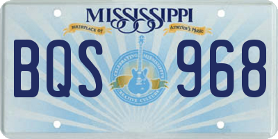 MS license plate BQS968
