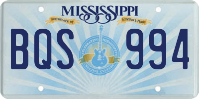 MS license plate BQS994