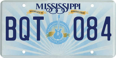 MS license plate BQT084