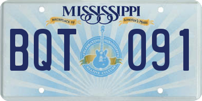 MS license plate BQT091