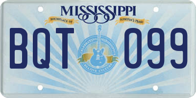 MS license plate BQT099