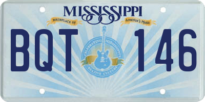 MS license plate BQT146