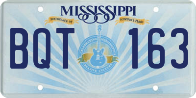 MS license plate BQT163