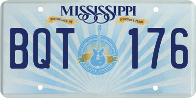 MS license plate BQT176