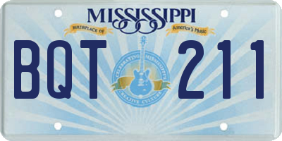 MS license plate BQT211