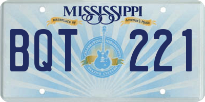 MS license plate BQT221