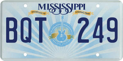 MS license plate BQT249