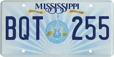 MS license plate BQT255