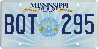 MS license plate BQT295