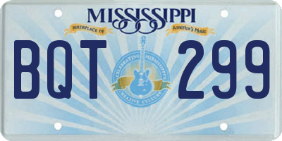 MS license plate BQT299