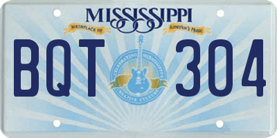 MS license plate BQT304