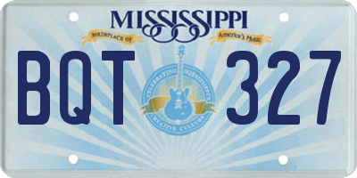 MS license plate BQT327