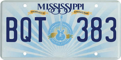 MS license plate BQT383