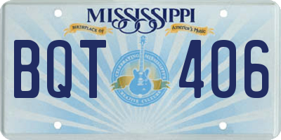 MS license plate BQT406