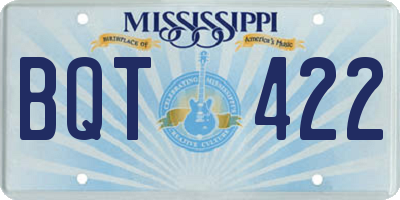 MS license plate BQT422