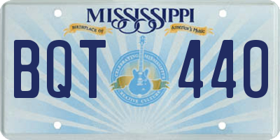MS license plate BQT440