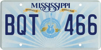 MS license plate BQT466