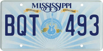 MS license plate BQT493
