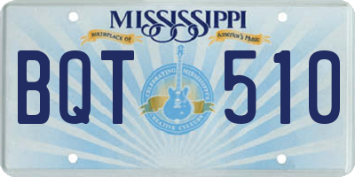 MS license plate BQT510