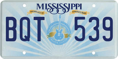 MS license plate BQT539
