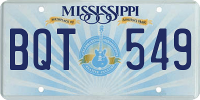 MS license plate BQT549