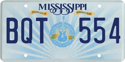 MS license plate BQT554