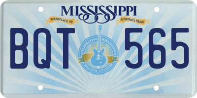 MS license plate BQT565