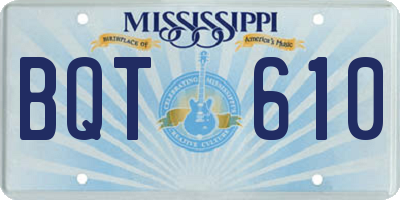 MS license plate BQT610