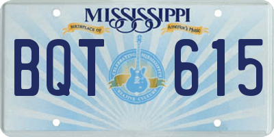 MS license plate BQT615