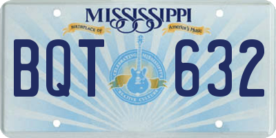 MS license plate BQT632