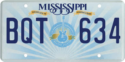 MS license plate BQT634
