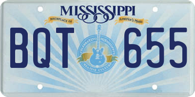 MS license plate BQT655