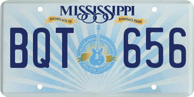 MS license plate BQT656
