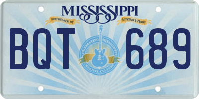 MS license plate BQT689