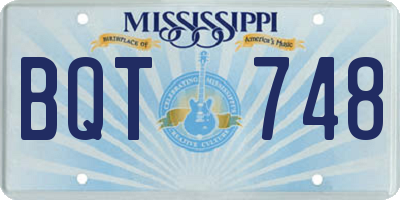 MS license plate BQT748