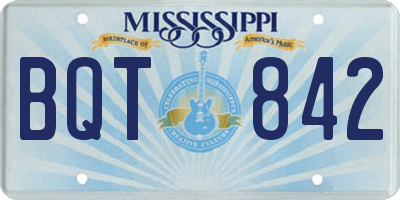 MS license plate BQT842