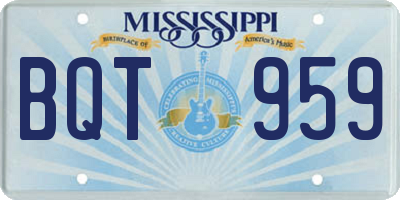 MS license plate BQT959