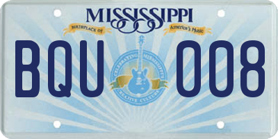 MS license plate BQU008