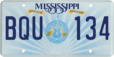 MS license plate BQU134